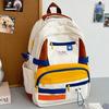 New Japanese Ins Schoolbag Female Mori Contrasting Color Primary and Secondary School Student Leisure Backpack College Style Student Backpack