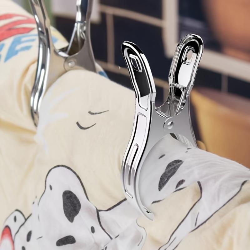 10/20/30 PCS of Large Stainless Steel Clips for Home Drying Down Clothes and Quilt Spring Windproof Clothespins for Home Laundry