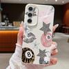 Винтажный Чехол для Бильярда с Леопардовым Принтом и Звездами для Samsung Galaxy A57 A56 A55 A54 5G A37 A36 A35 A34 A17 A16 A15 A14 Кожаная Текстура Силиконовый Чехол