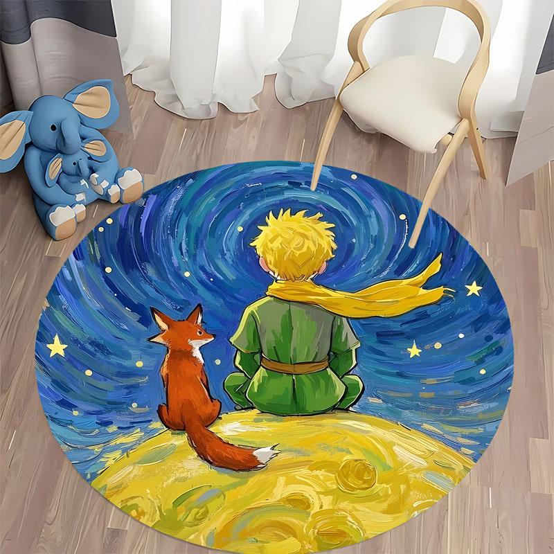 Charming Starry Night Circle Carpet for Cozy Spaces round carpet for home sofa bedroom, gift