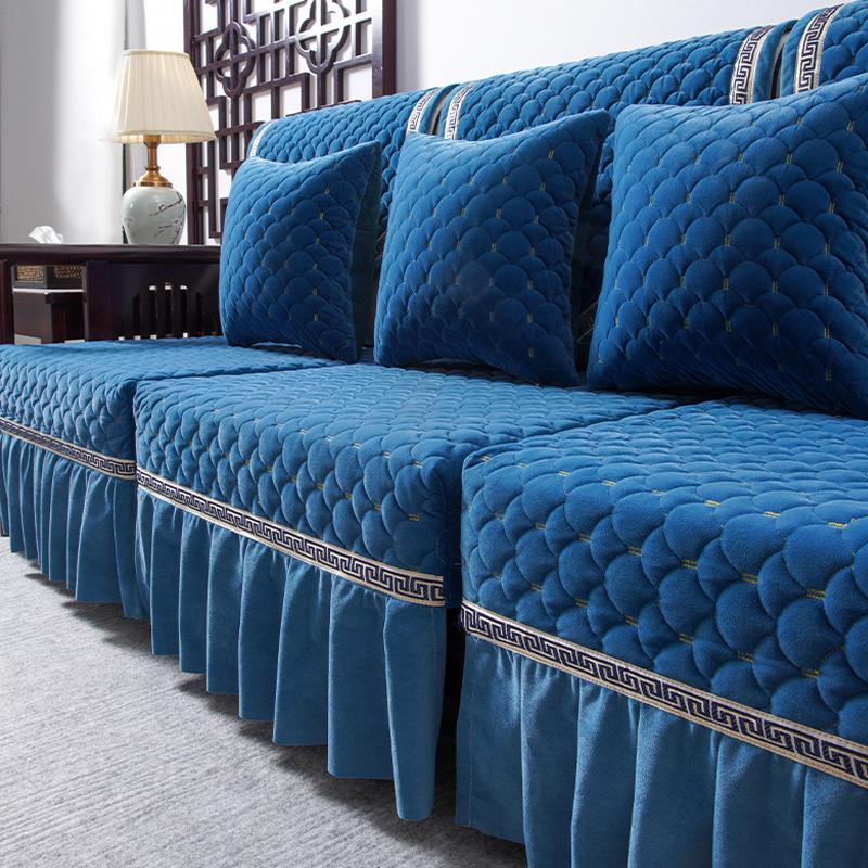 Winter Plush Sofa Cushion Non-Slip Cushion Half Pack Sofa Cover Anti-Scratching Seat Cover