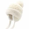 Winter velvet thickened knitted hat female cute versatile hairball ear protection hat warm windproof and cold wool hat