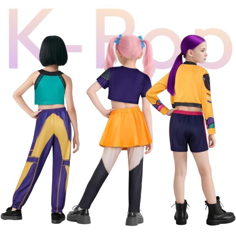 2025 Новый фильм K-Pop Мира Руми Зои Хантерс Косплей Костюм Хэллоуин Карнавал Демон Сцена 3D Принт Узор Ролевая Одежда