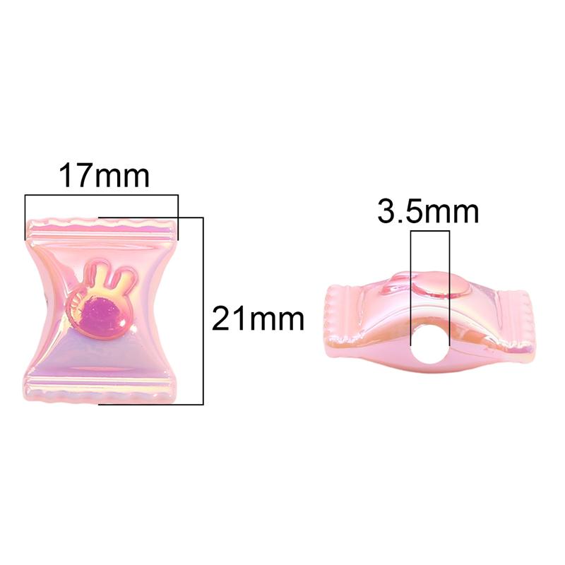 200Pcs Acrylic Coated Bunny Candy Beads for DIY Necklace Bracelet Earring Jewelry Making