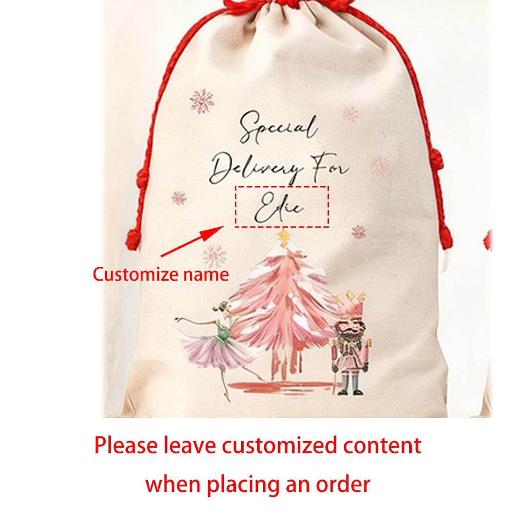 Personalised Christmas Eve Box Nutcracker Ballerina Gift Bag Ballet Gift Bag for Girls Special Delivery Christmas Santa Sack