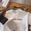 Boys Cotton Long Sleeve T Shirt with Excavator Car Print Mock Layered Base Top