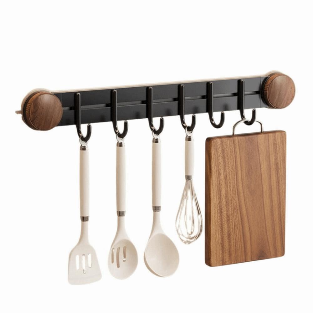 Wall Mounted Suction Cup Hook No-Drill Utensil Storage Rack Kitchen Storage Rack Behind The Door