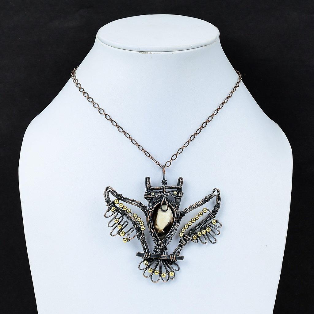 Подвеска из арахисового дерева, яшма, медная проволока, обернутая подвеской из драгоценных камней, проволочная обертка, сова, ювелирные изделия ручной работы, медная проволока, ювелирные изделия для подарка