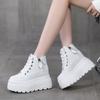 Autumn/Winter Wedge Heel Short Boots for Women 10CM Thick Sole Side Zipper Design Hidden Platform Ankle Shoes for Short Women