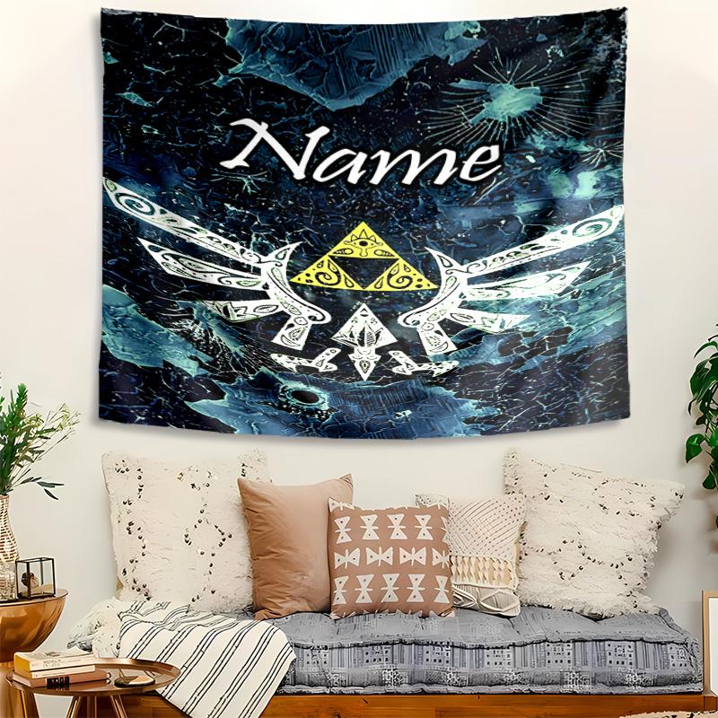 Personalized The Legend of Zelda Breath of the Wild Background Tapestry,Custom Name Birthday Party,Multifunctional Wall Decoration for Home Decor,Vari