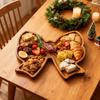 Wooden Snack Tray Bow Design Charcuterie Board Multi-Purpose Serving Platter for Candy Cookies Fruits Party Bar Party Supplies
