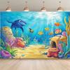 Background banner, decorative banner for the fantasy underwater world party, photo booth and studio props background