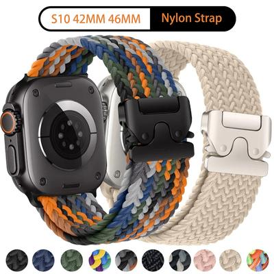 1 шт. нейлоновый ремешок для Apple Watch S10 46 мм 42 мм Ultra 2 49 мм 44 45 41 40 38 мм ремешок для IWatch 10 9 6 5 SE 7 8 4 3 аксессуары для умных часов