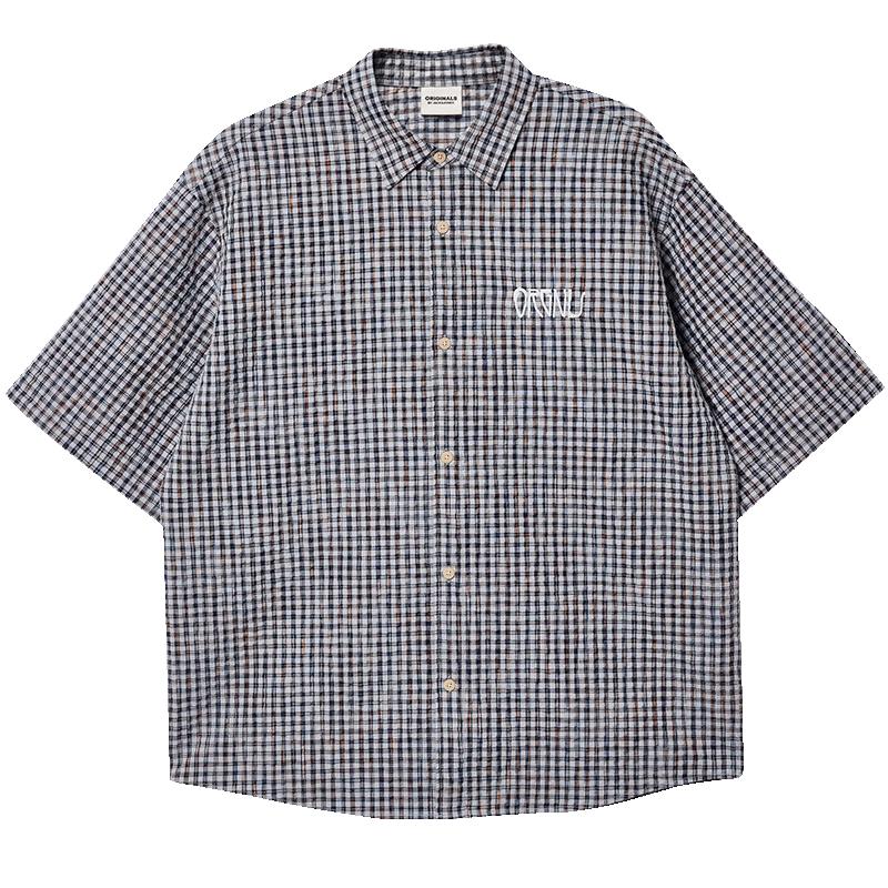 Мужская клетчатая повседневная рубашка с коротким рукавом Jack & Jones