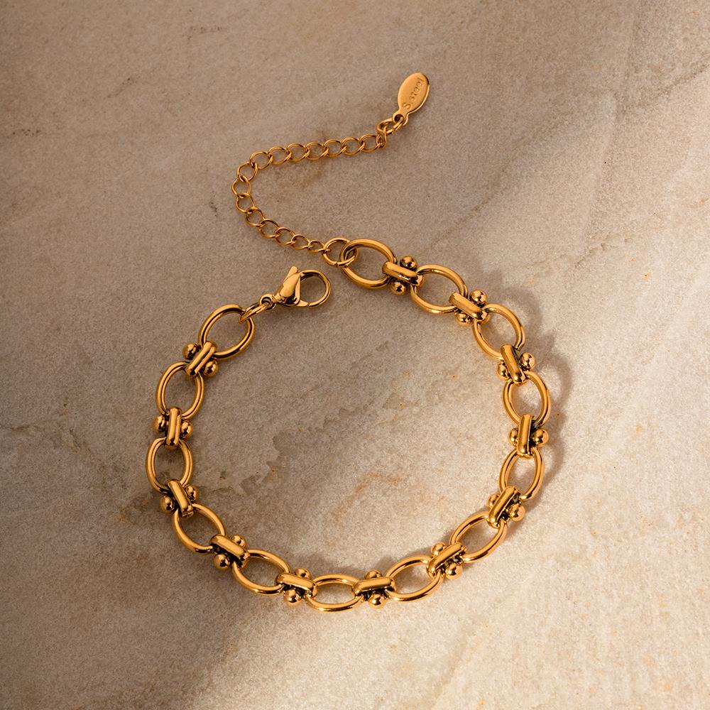 Yori Stainless Steel 18k Gold Plated Metal Bracelet Adjustable Charm Bracelet Fashion Statement Trendy Jewelry 2024 NEW