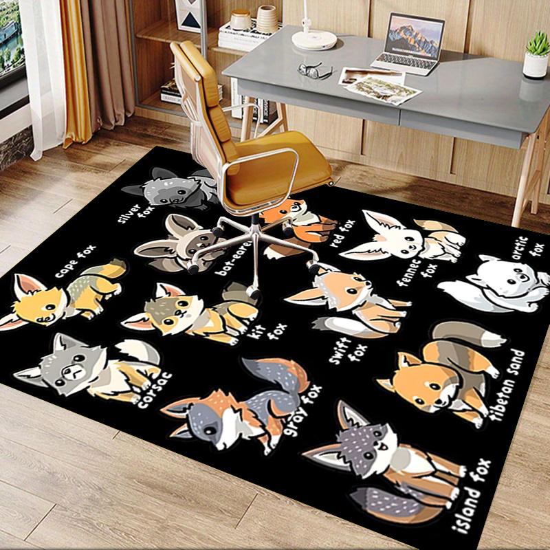 Chair Mat: Cute Fox Designs for Office Carpet, Large Rug Decor, Sofa Cover, Gift Idea for Home & Living Room, Suitable for Various Rooms