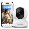 Wansview 5MP Q5 Network 5G Compatible Indoor Security Auto Pet Wireless Surveillance AI Baby 360 Degree Pet Continuous Motion Night Alexa Free White