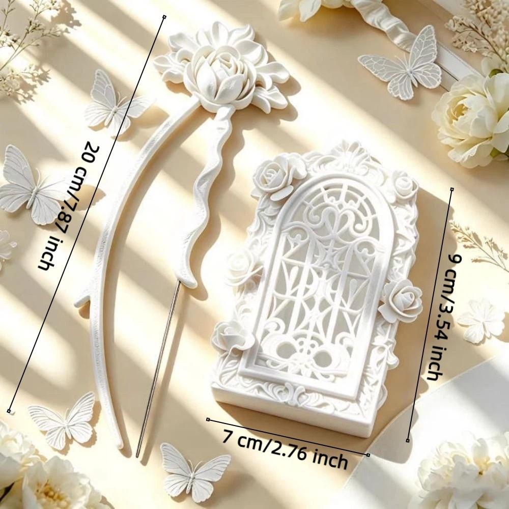 Embossed Rose Fuse Beads Tools Set Vintage Bead Tweezers Pen Kit DIY Handmade