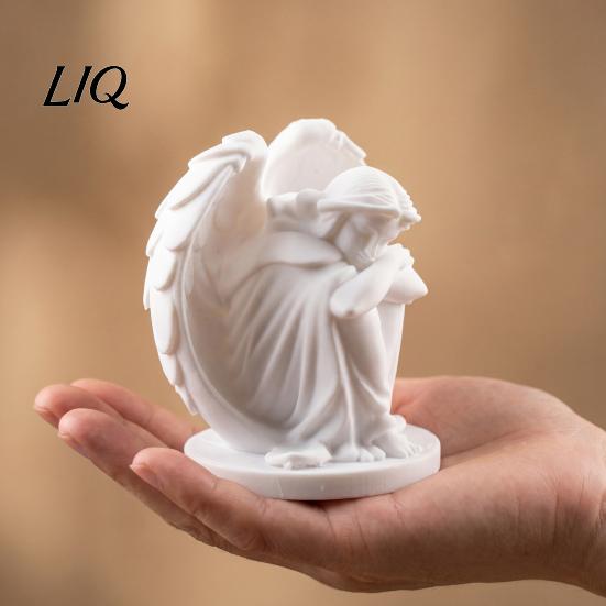 Элегантные Настольные Украшения 3D Печатная Фигурка Спящего Ангела, Минималистичная Фигурка для Рабочего Стола, Маленькие Исцеляющие Статуэтки, Декор, Эстетичная Скульптура для