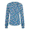 Women's Tops Floral Print Long Sleeve Shirt V Neck Casual Loose Tee Autumn Clothing