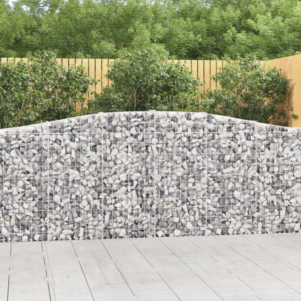 Gabion Baskets with High Arch 7 pcs 400 x 30 x 100 120 cm Galvanized Iron