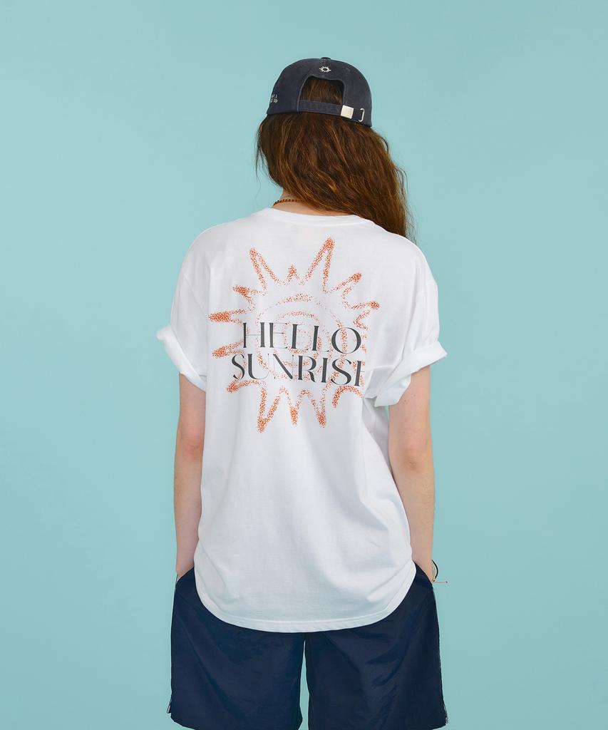 HELLO SUNRISE Hs Sunburst Icon Tee _White