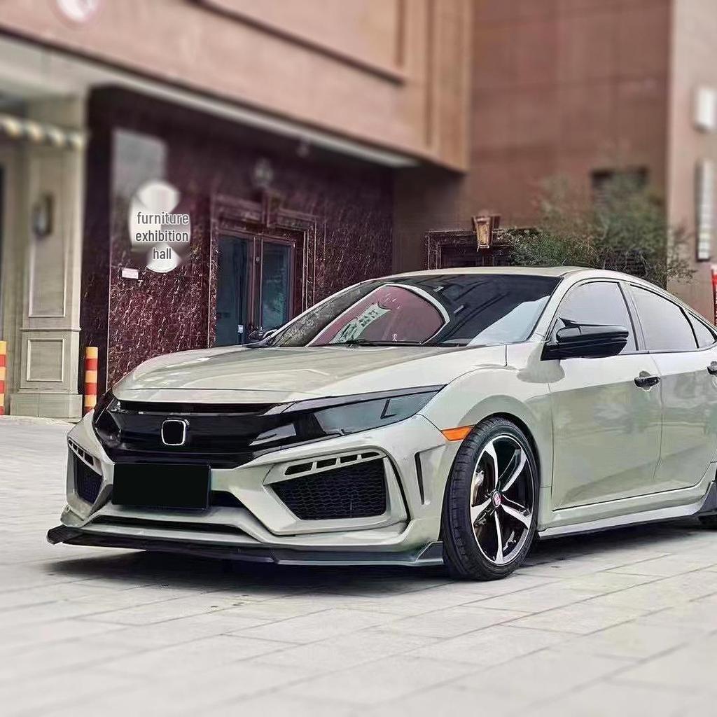 Модели Civic RS (16-21) Широкий обвес для трека: Передний спойлер-губа, задний спойлер, задний диффузор, боковые юбки, спойлер на крышу для FC450.