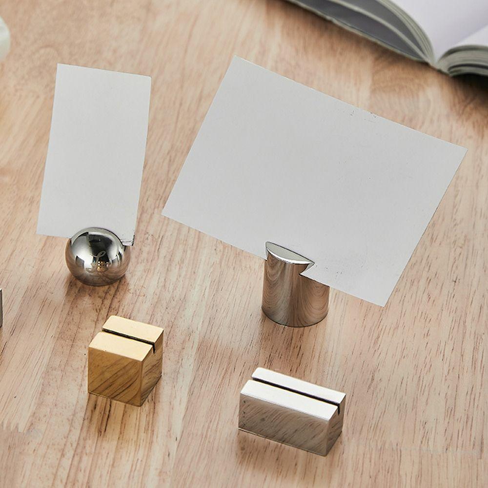 Geometric Shape Photo Picture Holder Clip Solid Menu Sign Holder  Wedding Party