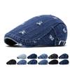 Весна Лето Мужчины Женщины Форвард Кепка Джинсовый Берет Британский Газетчик Кепка Солнцезащитная Кепка Кепка с Фуражкой