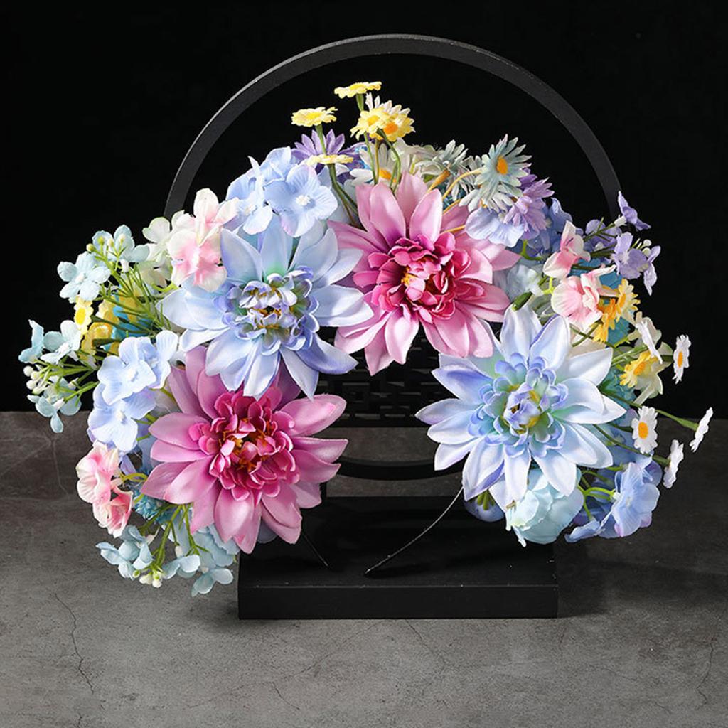 Этнический стиль Свадебная повязка на голову Венок для волос Цветочная корона Свадебная цветочная повязка на голову Пляжная повязка для волос Женские аксессуары для волос