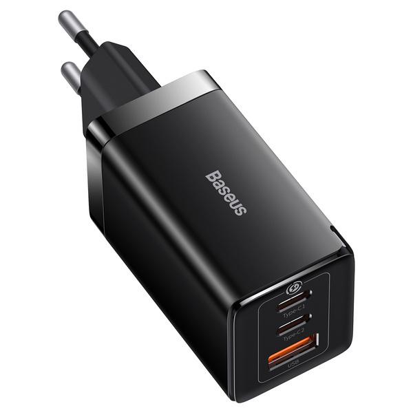 Baseus GaN5 Pro 65W High-Speed Charger with Dual USB-C & USB Ports and 100W USB-C Cable - Black