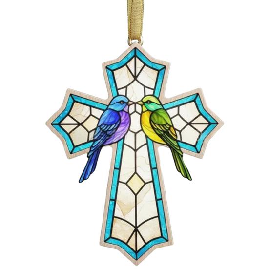Bird Christmas Ornament Christian Symbol Hanging Decoration Bird And Faith Token Ornament for Xmas Tree Entryway Living Room Holiday Decor