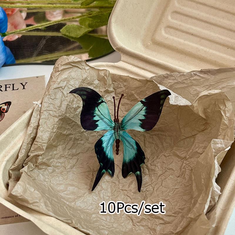 10PC DIY Decor Weddings Home Garden Accents 3D Printed Artificial Butterflies PVC