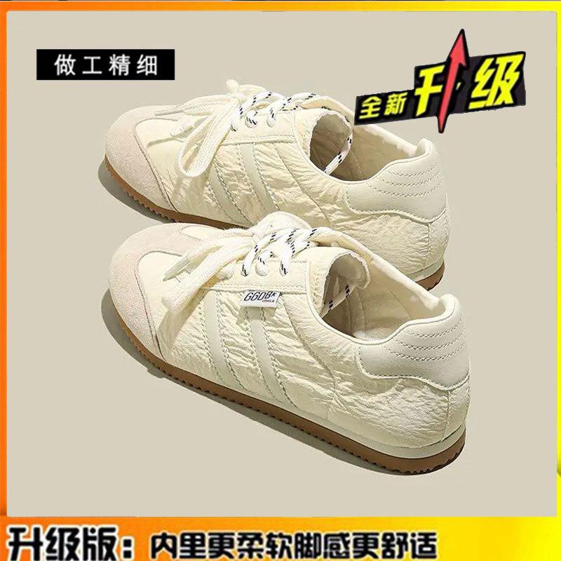 Кожаные ретро немецкие кроссовки женские туфли весна-лето 2025 новые плоские белые туфли повседневные спортивные универсальные туфли Forrest Gump
