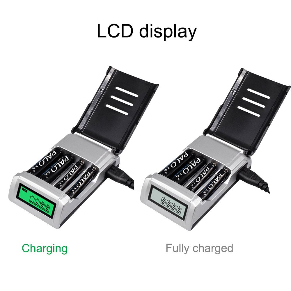 PALO 8 шт. аккумуляторная батарея AAA Ni-MH 1,2 В + зарядное устройство с ЖК-дисплеем для Ni-MH Ni-CD батареи AAA