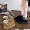 Женская обувь 2024 года, классические зимние ботинки, тапочки, ботинки женские и мужские, шерстяные, теплые, меховые, зимние ботинки на толстой подошве