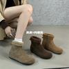 French Snow Boots Women's 2025 New Lamb Wool Plush Warm Short Boots Inner Height-increasing Fluffy Boots
