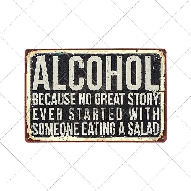 Ретро алкогольные знаки, забавная металлическая табличка, винтажные пивные тарелки, бар, паб, клуб, человек, пещера, украшение на стену, домашний декор 20x30 см