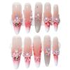 10pcs Artificial Nails Star Milk Candy Style Elegant Low Saturation Tones with Shimmer Design for Daily Wear and Parties