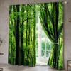 2 шт. - Лес, зеленые деревья, джунгли, шторы с принтом в виде природного пейзажа, шторы с кулиской, украшение для дома, украшение для комнаты