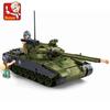 Sluban 557Pcs Hunting And Annihilating Raid Tank Construction Blocks Military Counter-Aircraft Rocket Educational Toys For Kids
