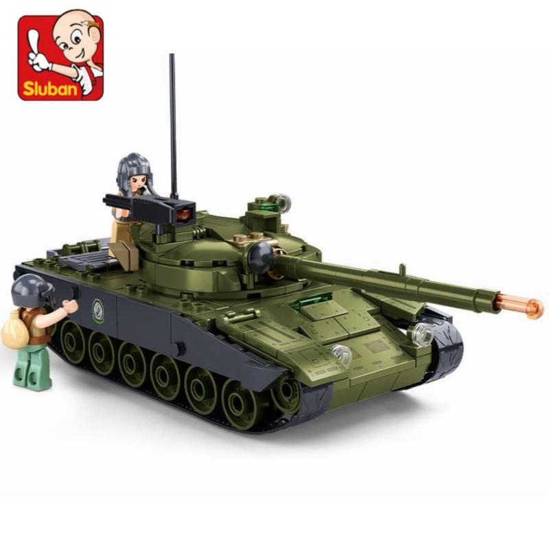 Sluban 557Pcs Hunting And Annihilating Raid Tank Construction Blocks Military Counter-Aircraft Rocket Educational Toys For Kids