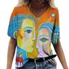 3D Digital Printed Short Sleeved Top for Women Fashionable  Casual Street Women V-neck T-shirt T-Shirts (women’s)