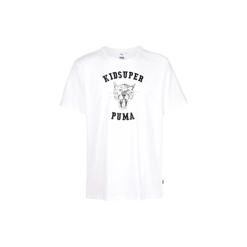 Puma Футболка с коротким рукавом и круглым вырезом с буквенным принтом, мужская, белая 530410-52