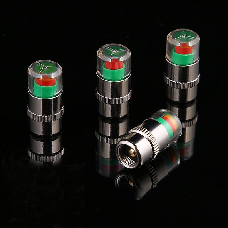 4Pcs/Lot 2.4 Bar Car Tire Pressure Monitoring System Gauge Cap Sensor Indicator Anti-theft 3 Color Eye Alert Air Pressure Gauge