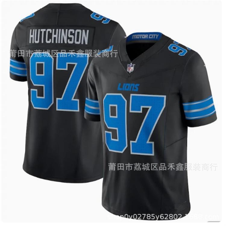 NFL Detroit Lions Detroit Lions Rugby No. 97 Aidan Hutchinson Jersey Men's