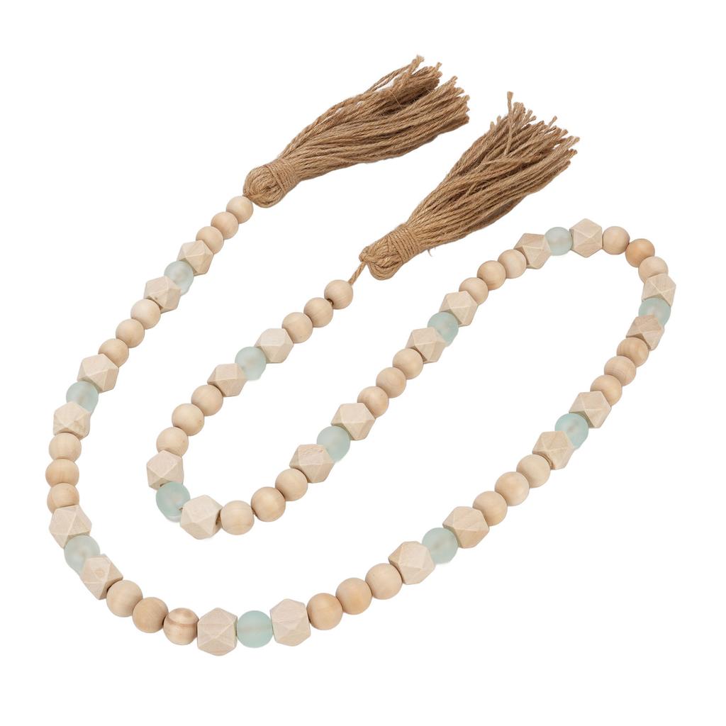 Гирлянда из деревянных бусин с кисточками, настенная гирлянда из деревянных бусин, украшение для фермерского дома