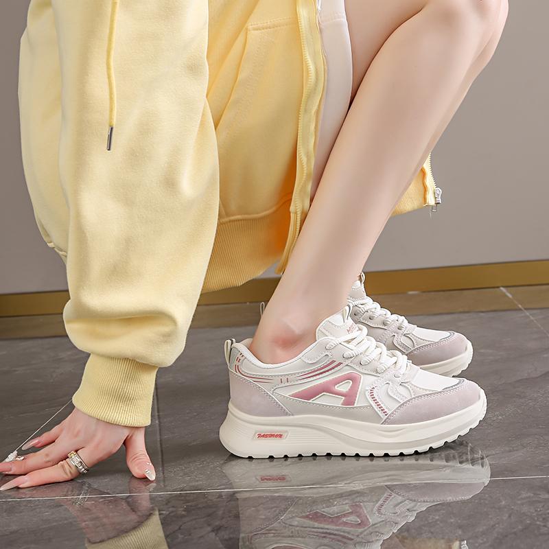 CRLAYDK 2024 осень новые модные массивные кроссовки для женщин кожаные туфли на платформе со шнуровкой для тренировок спортивные повседневные прогулки теннис