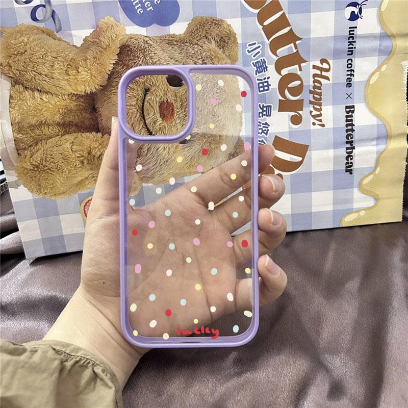 Милый корейский Ins Цветной чехол в горошек для мобильного телефона для IPhone 11 12 14 15 16 Pro Сладкий крутой чехол для IPhone 13 Pro Max Fundas