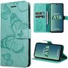 Case for Samsung Galaxy A15 4G-5G In Synthetic Leather with Butterfly Pattern Shockproof - Green - BOOLING